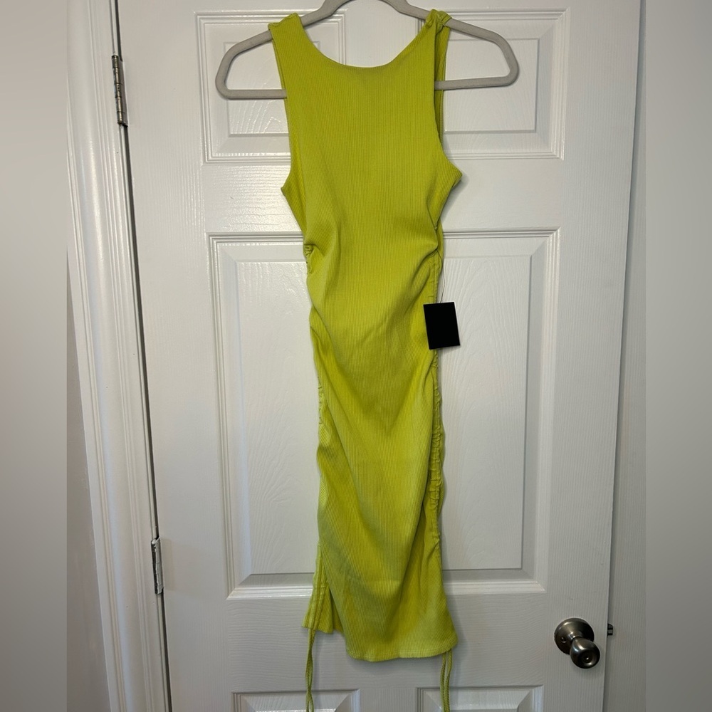 Lulu's Vibrant Lime Green Dress
